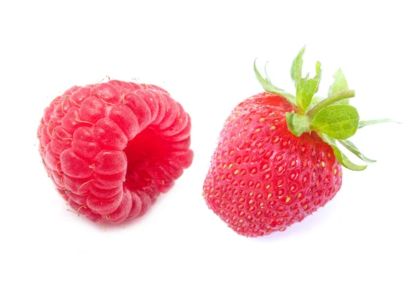 Red Raspberry & Juicy Strawberry — Stock Photo, Image