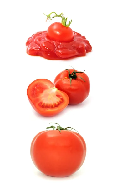 Набор из помидоров и пюре — стоковое фото