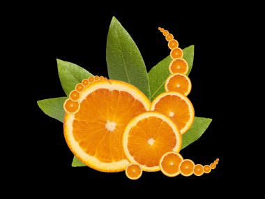 Orange Slices on Black clipart