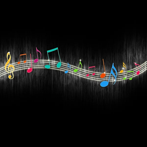 다채로운 음악 노트 — 스톡 사진