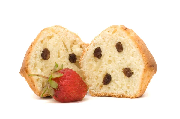 Muffin con pasas y fresa — Foto de Stock