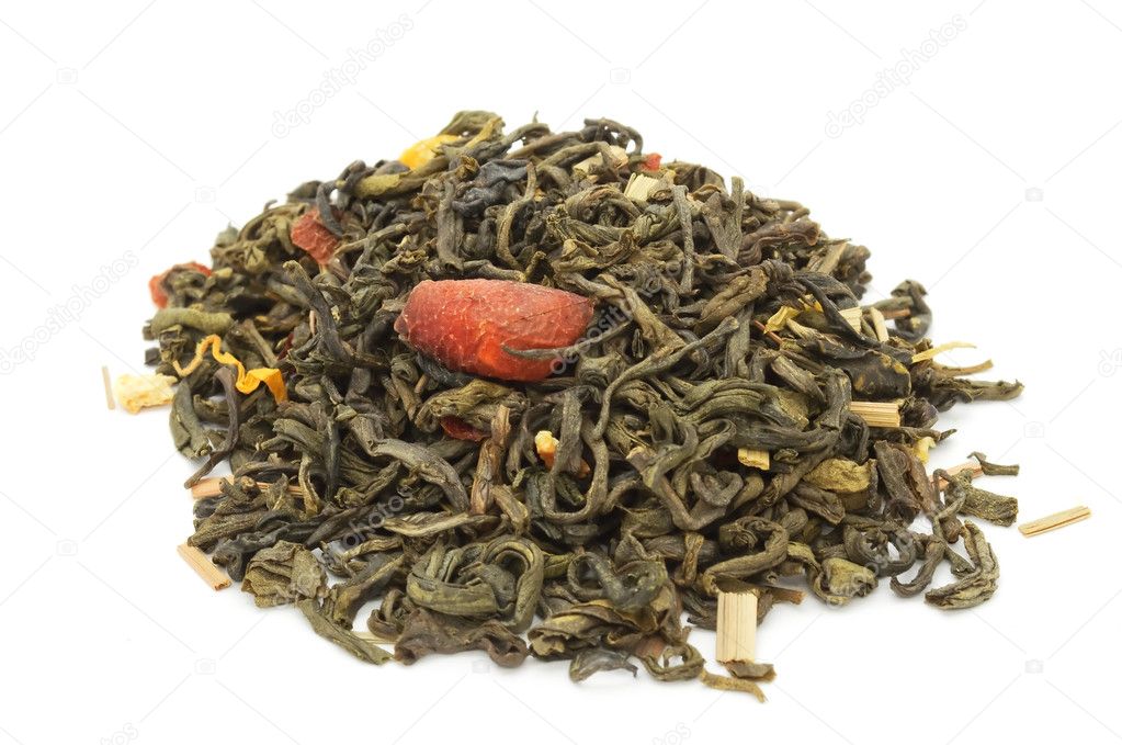 Green Tea with Citrus Peels and Flower Petals