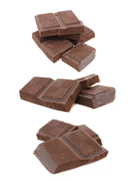 Zestaw kawałki czekolady — Zdjęcie stockowe