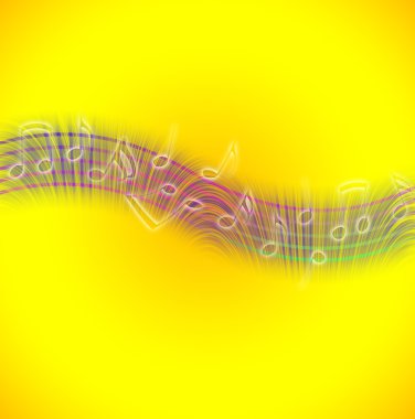 Music Notes on Yellow clipart