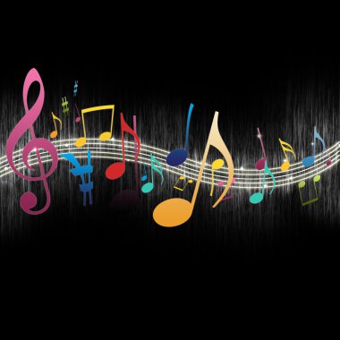 Colorful Music Notes clipart