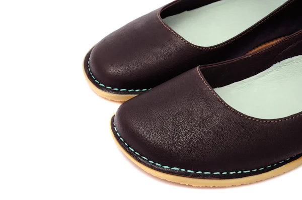 Hnědé kožené boty — Stock fotografie
