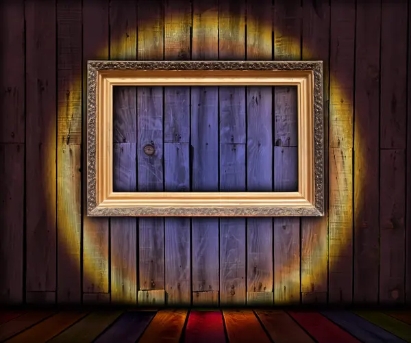 Prázdný snímek v dřevěné místnosti — Stock fotografie