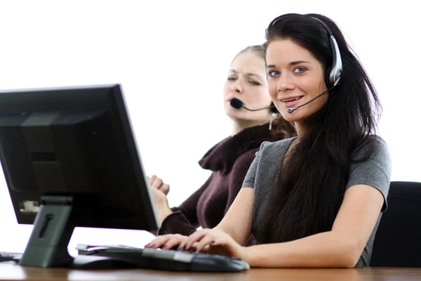 Business women with headset — Stock Photo, Image