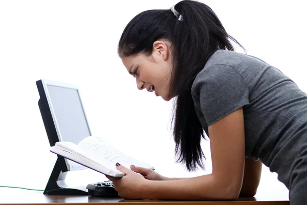 Woman and office computer — Stock Photo, Image