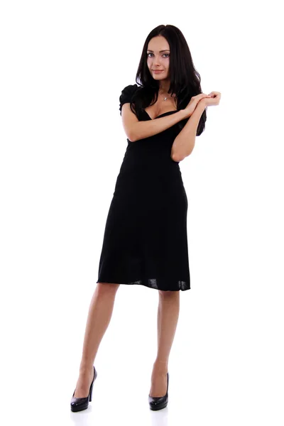 黒のドレスを着た若い女性 — ストック写真
