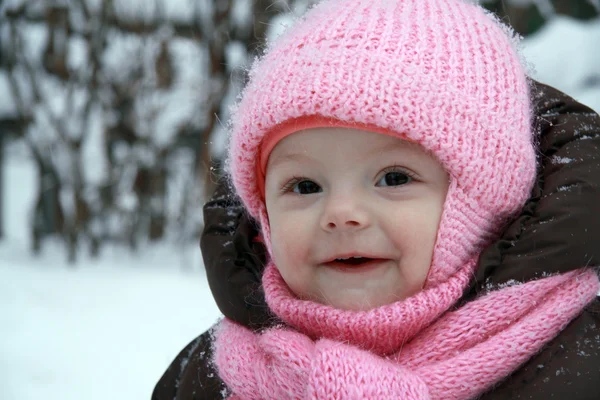 Winter gelukkig baby — Stockfoto