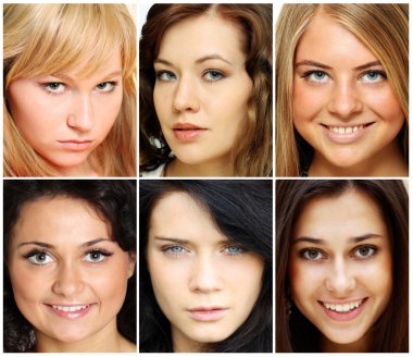 Portrait of beautiful young women clipart