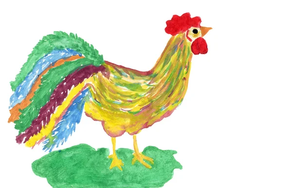 Cock drawn — Stock Photo, Image