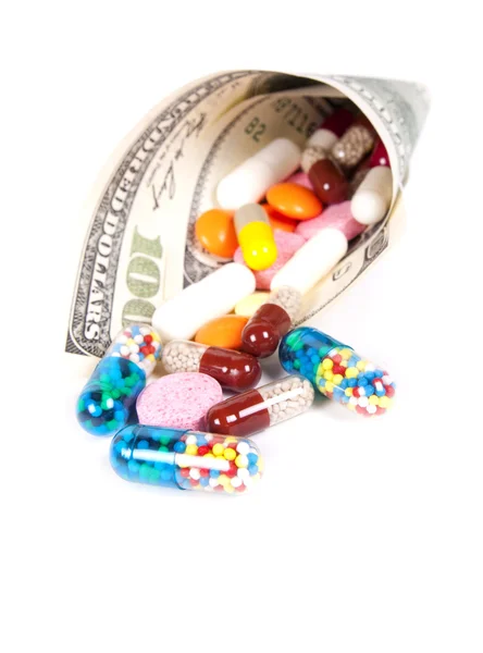 Medicine cone dollars — Stock Photo, Image