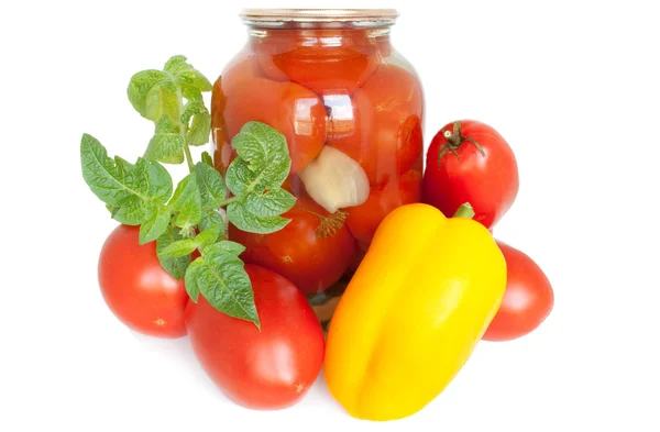 Tomates enlatados — Fotografia de Stock