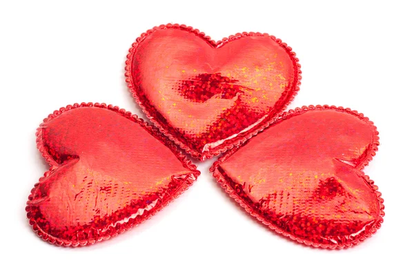 Drie rode harten — Stockfoto