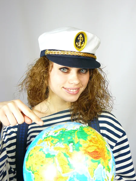 stock image Woman and the globe