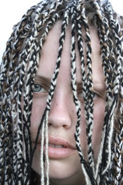 Girl with dreadlocks clipart