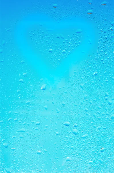 Heart on drops background — Stock Photo, Image