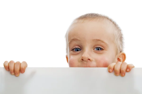 Boy showing a card — Stock Photo, Image