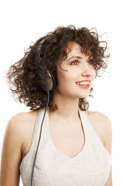 Girl in headphone — Stock Photo, Image