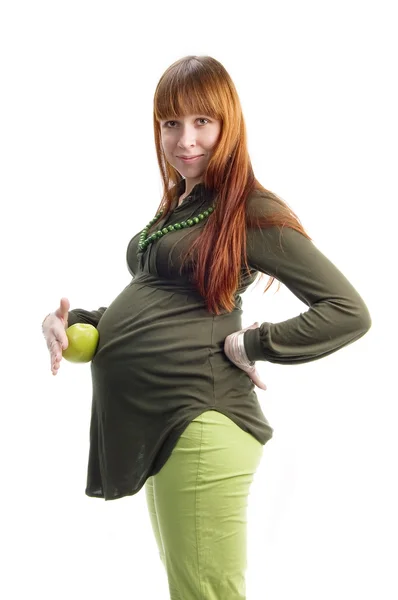 她是在她怀孕九个月 — 图库照片