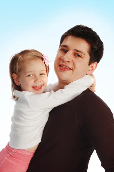 快乐的父亲与女儿 — 图库照片