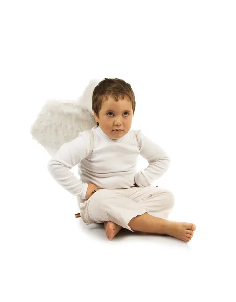 Мальчик с крыльями — стоковое фото