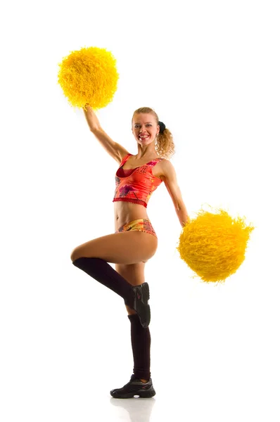 Cheerleaderka taniec — Zdjęcie stockowe