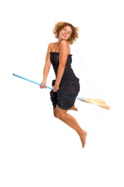 Flying the broom clipart