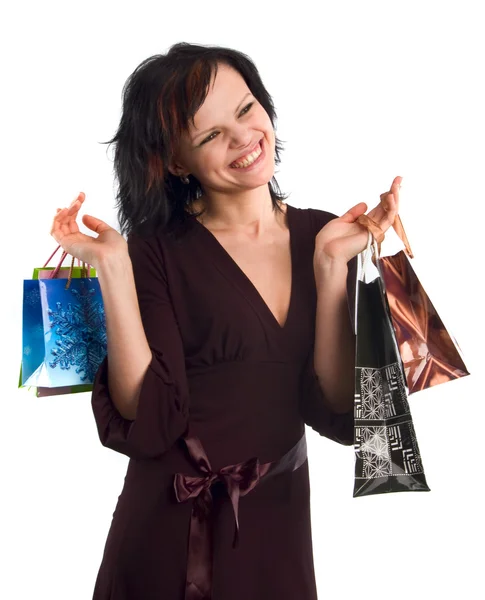 Γυναίκες με τσάντες για ψώνια — Φωτογραφία Αρχείου