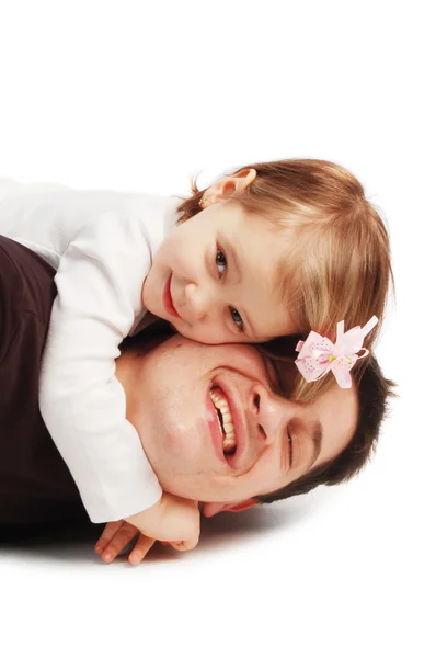 Щасливий батько з дочкою — стокове фото