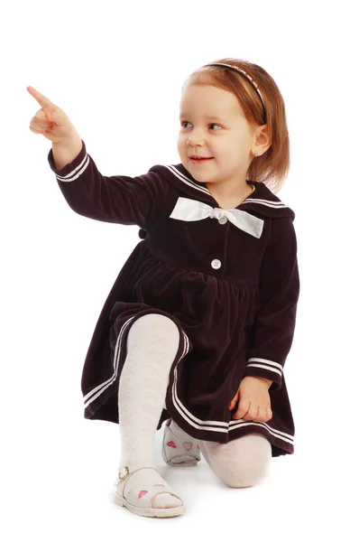 Маленькая девочка на белом — стоковое фото