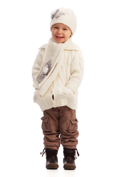 Small girl on white — Stock Photo, Image