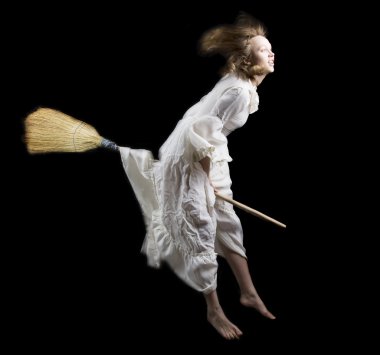 Flying the broom clipart