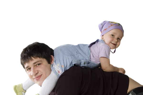 Szczęśliwy ojciec z córką — Zdjęcie stockowe