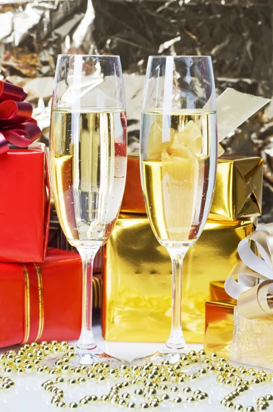 圣诞香槟 — 图库照片