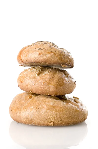 3 つのバランスのとれたパン — ストック写真