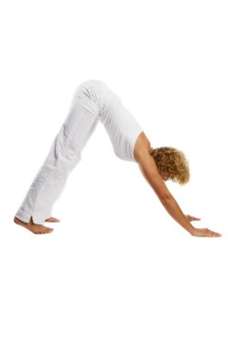 Yoga adho mukha svanasana, downward facing dog clipart