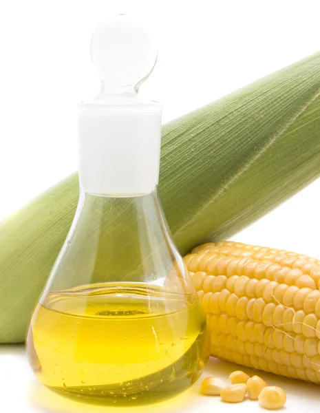 Maize corn and oil isolated — Stock Photo, Image