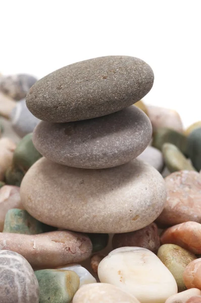 Drie zee pebble evenwichtige — Stockfoto