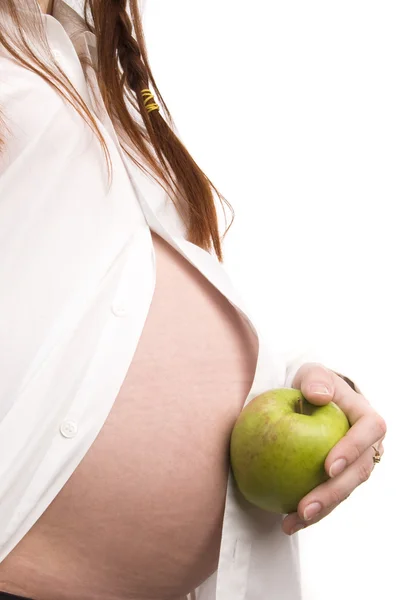 She is in her nine month of pregnancy — Stock Photo, Image