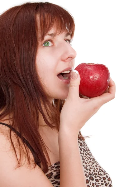 Mujer con manzana —  Fotos de Stock