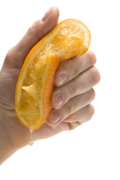 Orange hand extract Stock Photo