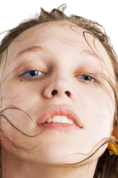Våt kvinnor ansikte — Stockfoto