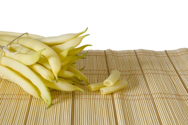 문자열 노란 껍질 콩 깍 지 — 스톡 사진
