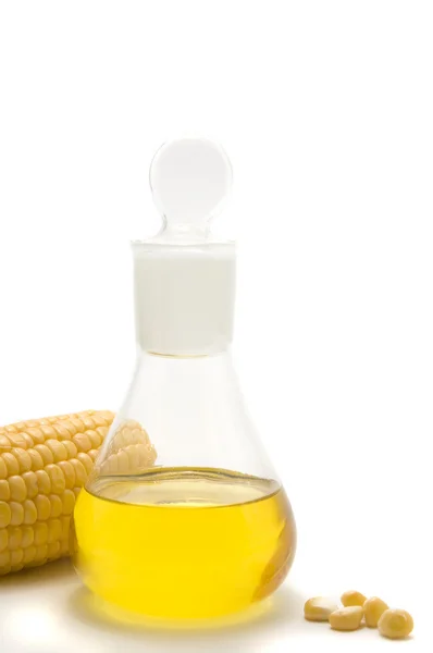 Kukuřice a olej, samostatný — Stock fotografie