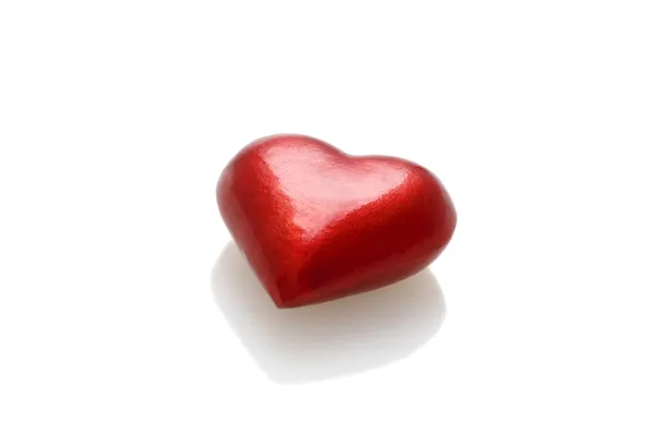 Rött hjärta isolerade — Stockfoto