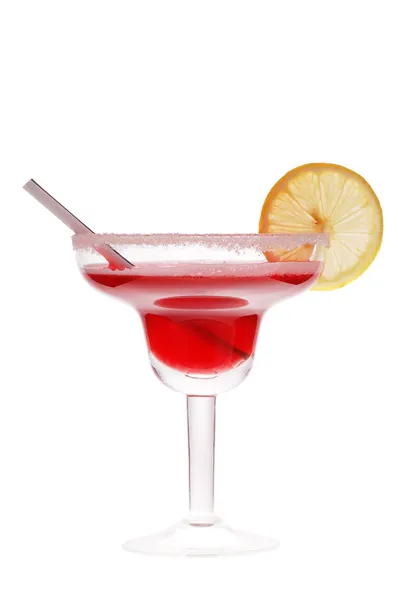 Kırmızı üzerine beyaz kokteyl — Stok fotoğraf