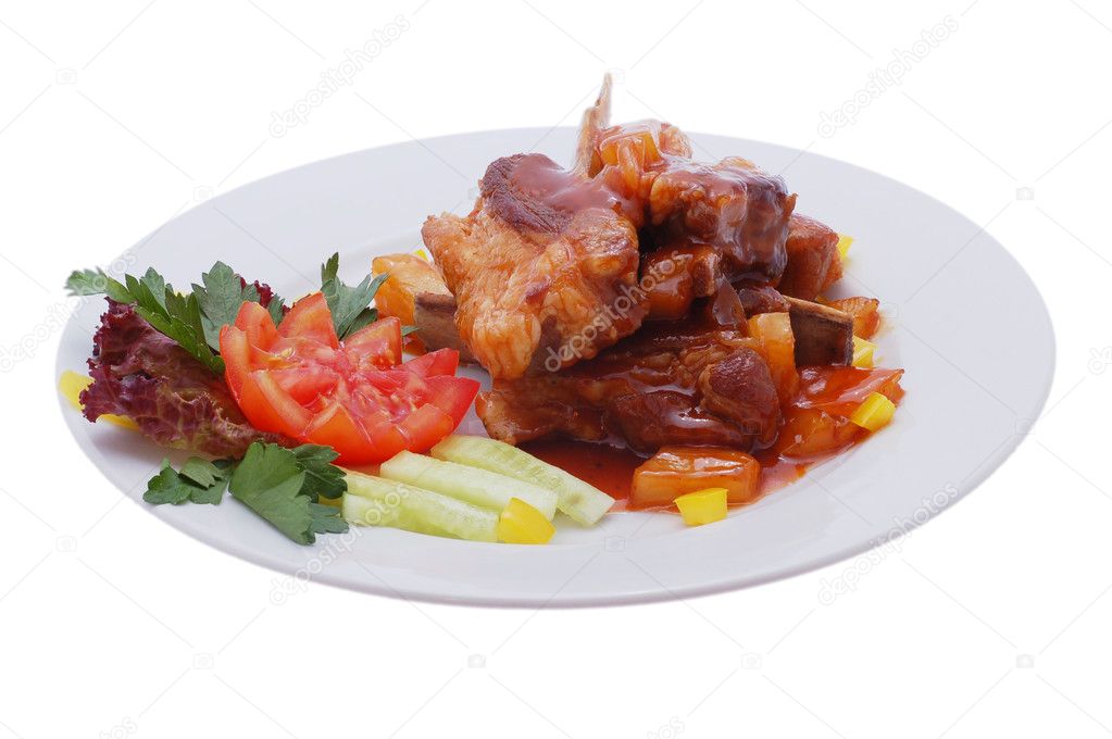 Meat dish isolated